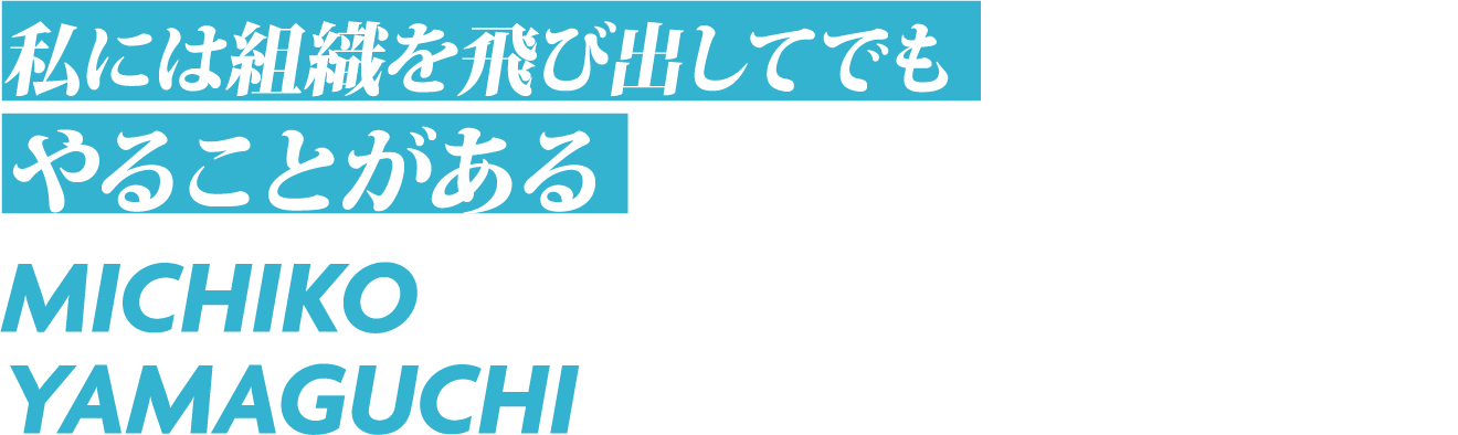 私には組織を飛び出してでもやることがある
